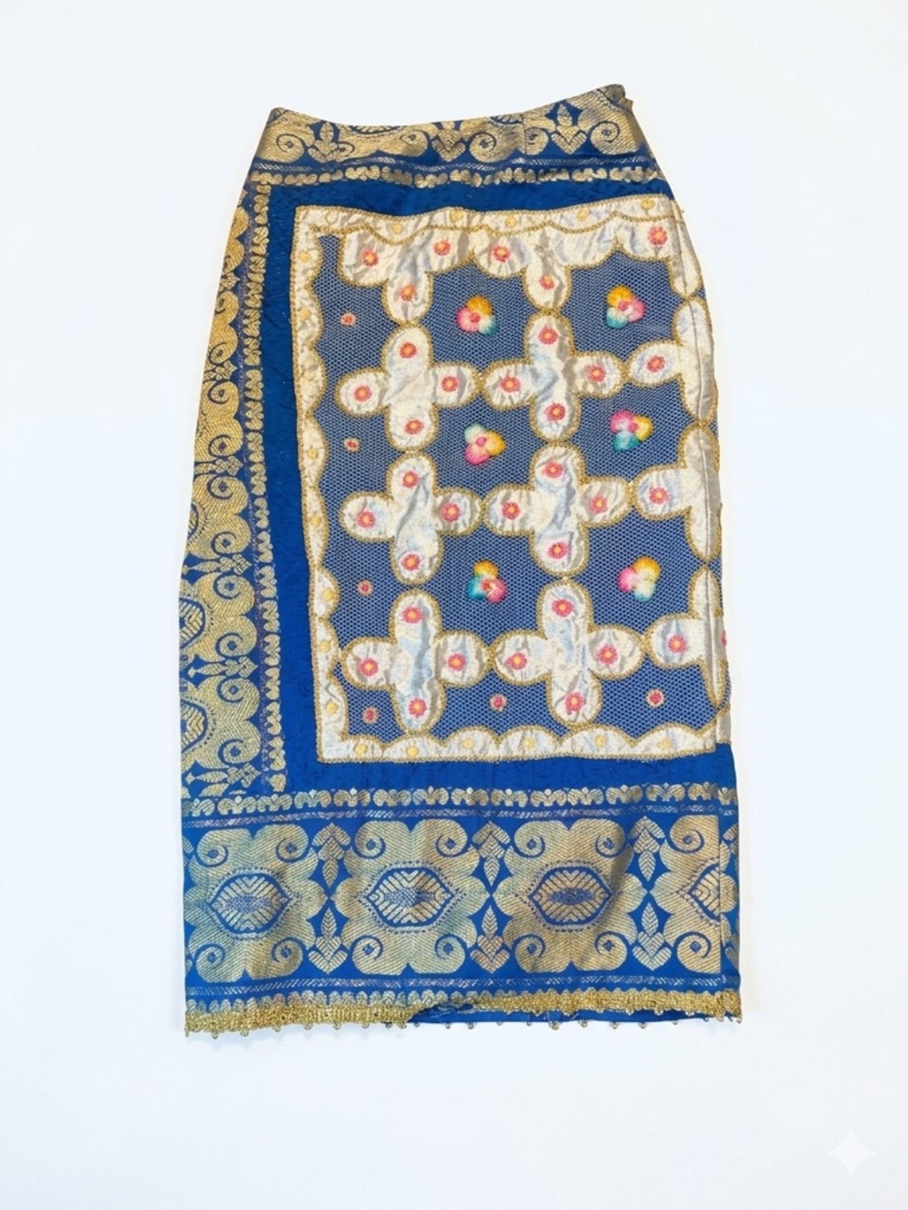 Embroidered Blue & gold skirt